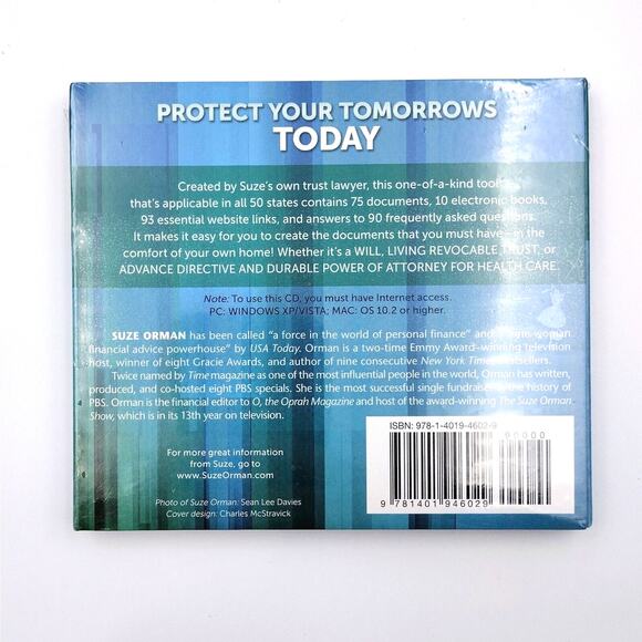 SUZE ORMAN Protect Your Tomorrows Today CD-ROM Must-Have Documents SEALED - Picture 2 of 2